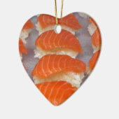 Lachssushi - Sashimi Keramik Ornament (Links)