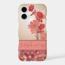 Lachsweiche Blume und ein Dreamy Maroon (Brokeh)