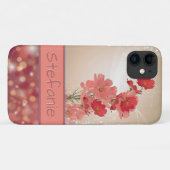 Lachsweiche Blume und ein Dreamy Maroon (Brokeh) Case-Mate iPhone Hülle (Rückseite (Horizontal))