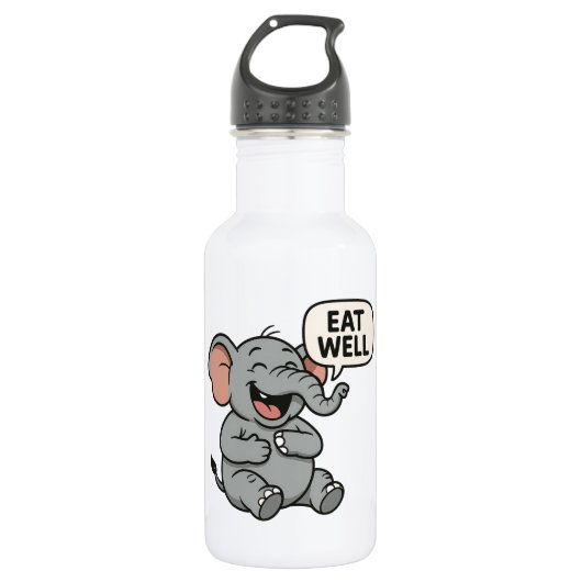 Lacht ab! Funny Laughing Elephant Water Flasche Edelstahlflasche (Vorderseite)