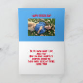 LACHTEN DER VATER-TAGESKARTE DES VATERS DANKESKARTE (Innenseite)