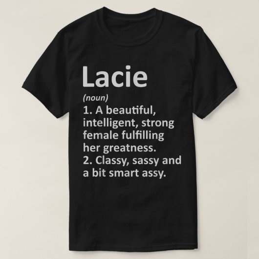 LACIE Definition Personalized Name Funny Christmas T-Shirt (Design vorne)