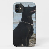Lack-schwarzer Schäferhund Case-Mate iPhone Hülle (Rückseite)
