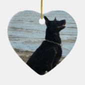 Lack-schwarzer Schäferhund Keramik Ornament (Hinten)