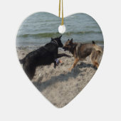 Lack-schwarzer Schäferhund Keramikornament (Rechts)