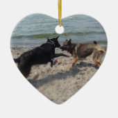 Lack-schwarzer Schäferhund Keramikornament (Vorne)