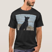 Lack-schwarzer Schäferhund T-Shirt (Vorderseite)