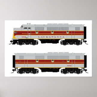 Lackawanna Diesel F3 A-B Set-Lokomotivposter Poster