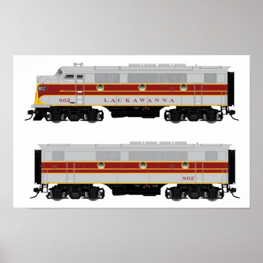 Lackawanna Diesel F3 A-B Set-Lokomotivposter Poster (Vorne)