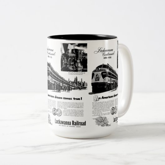 Lackawanna EisenbahnCentennial 1951 Zweifarbige Tasse (VorderseiteRechts)