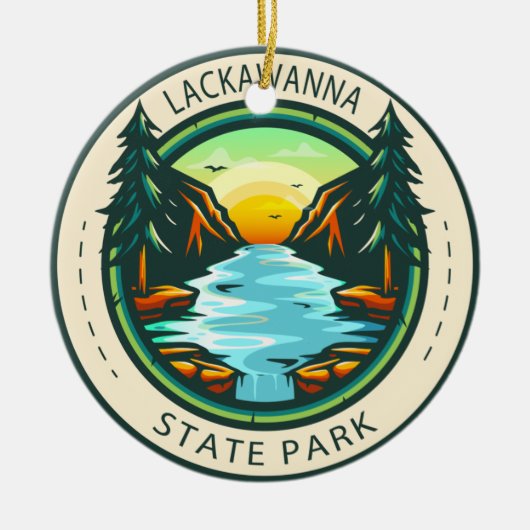 Lackawanna Staat Park Pennsylvania Abzeichen Keramik Ornament (Vorne)