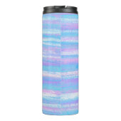 Lackierte Acrylstreifen Türkis Pink Lila Thermosbecher (Rückseite)