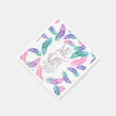 Lackierte Aquarellfedern Hochzeit Serviette (Ecke)