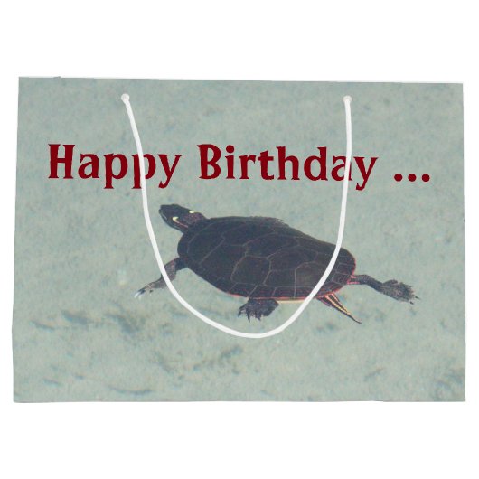 Lackierte Schildkrötengeschenktasche Große Geschenktüte (Rückseite)