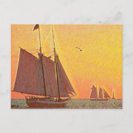 Lackierte Segelboote Postkarte