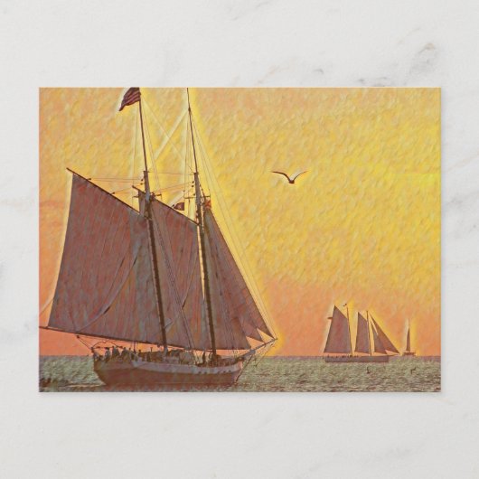 Lackierte Segelboote Postkarte (Vorderseite)