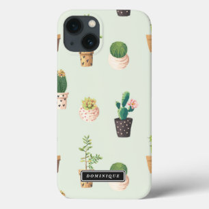 Lackierte Töpfe mit Sukkulenten & Cacti-Muster iPa iPhone 13 Hülle
