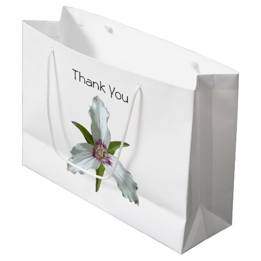 Lackierte Trillium Spring Wildblume Geschenktasche Große Geschenktüte (Vorderseite Schrägansicht)