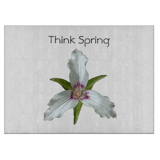 Lackiertes Trillium Spring Wildblume Cutting Board Schneidebrett (Vorderseite)