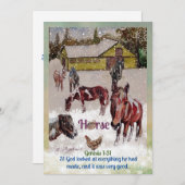 Lackpferd, Künstlerpalette, Winter Feiertagskarte (Vorne/Hinten)