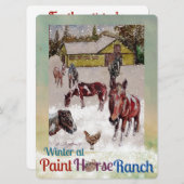 Lackpferd, Künstlerpalette, Winter Feiertagskarte (Vorne/Hinten)