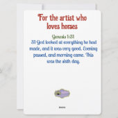 Lackpferd, Künstlerpalette, Winter Feiertagskarte (Rückseite)