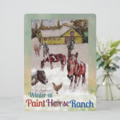 Lackpferd, Künstlerpalette, Winter Feiertagskarte (Stehend Vorderseite)