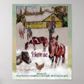 Lackpferd, Winterszene Poster (Vorne)