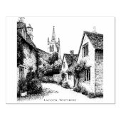 Lacock Village Sketch, Wiltshire England Gummistempel (Prägung)