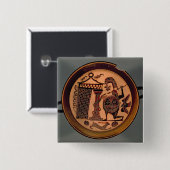 Laconian Schwarzzahl Schale, die ein Krieger atta Button (Vorne & Hinten)