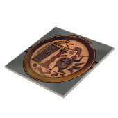 Laconian Schwarzzahl Schale, die ein Krieger atta Fliese (Seite)