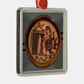 Laconian Schwarzzahl Schale, die ein Krieger atta Silbernes Ornament (Rechts)