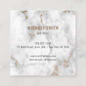 Laconic Marmor Company Name Modern Quadratische Visitenkarte (Rückseite)