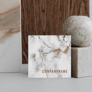 Laconic Marmor Company Name Modern Quadratische Visitenkarte