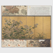 Lacquated Chrysanthemums Coromandel Screens Geschenkpapier (Flach)
