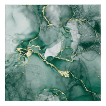 Lacquer Green, Gold Abstrakte Acrylkunst