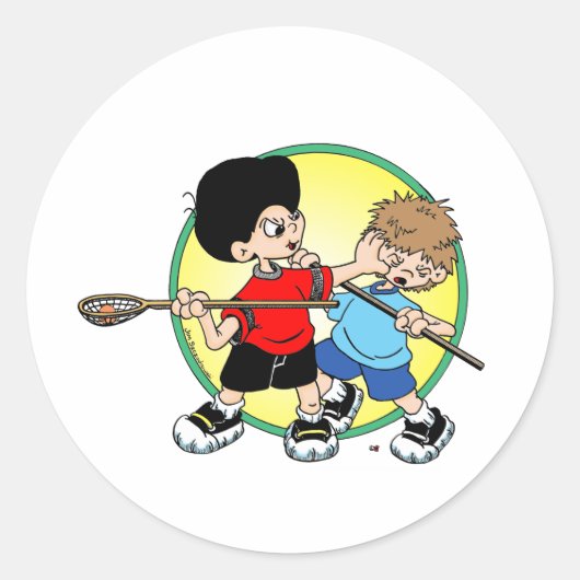 Lacrosse #2 runder aufkleber (Vorderseite)