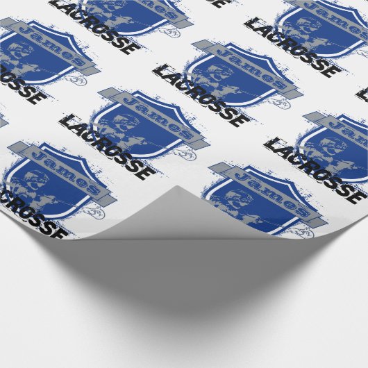 Lacrosse addieren Ihren eigenen Team-Namen Geschenkpapier (Ecke)