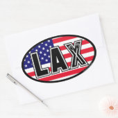Lacrosse America Lax Flag Ovaler Aufkleber (Umschlag)