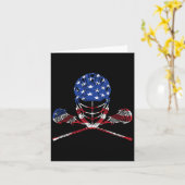 Lacrosse American Flag1 Karte (Gelbe Blume)
