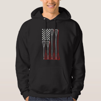 Lacrosse American Flag 4th Of July Usa Patriotic V Hoodie