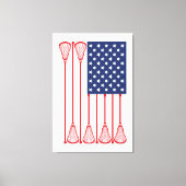Lacrosse American Flag Art Leinwanddruck (Vorderseite)