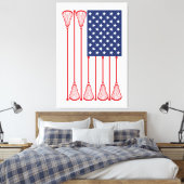 Lacrosse American Flag Art Leinwanddruck (Insitu (Schlafzimmer))