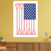 Lacrosse American Flag Art Leinwanddruck (Insitu (Wohnzimmer))