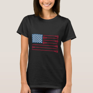 Lacrosse American Flag Cool Lacrosse Family Patric T-Shirt