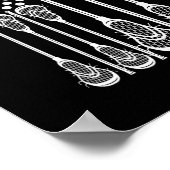 Lacrosse American Flag Cross Lacrosse Sticks men Poster (Ecke)