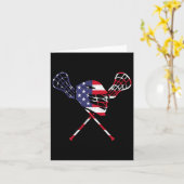 Lacrosse American Flag Karte (Gelbe Blume)