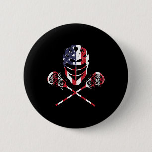 Lacrosse American Flag Lax Helm Sticks 4. Juli Button