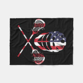 Lacrosse American Flag Lax Helm Sticks 4. Juli Fleecedecke (Vorderseite (Horizontal))
