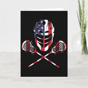 Lacrosse American Flag Lax Helm Sticks 4. Juli Karte